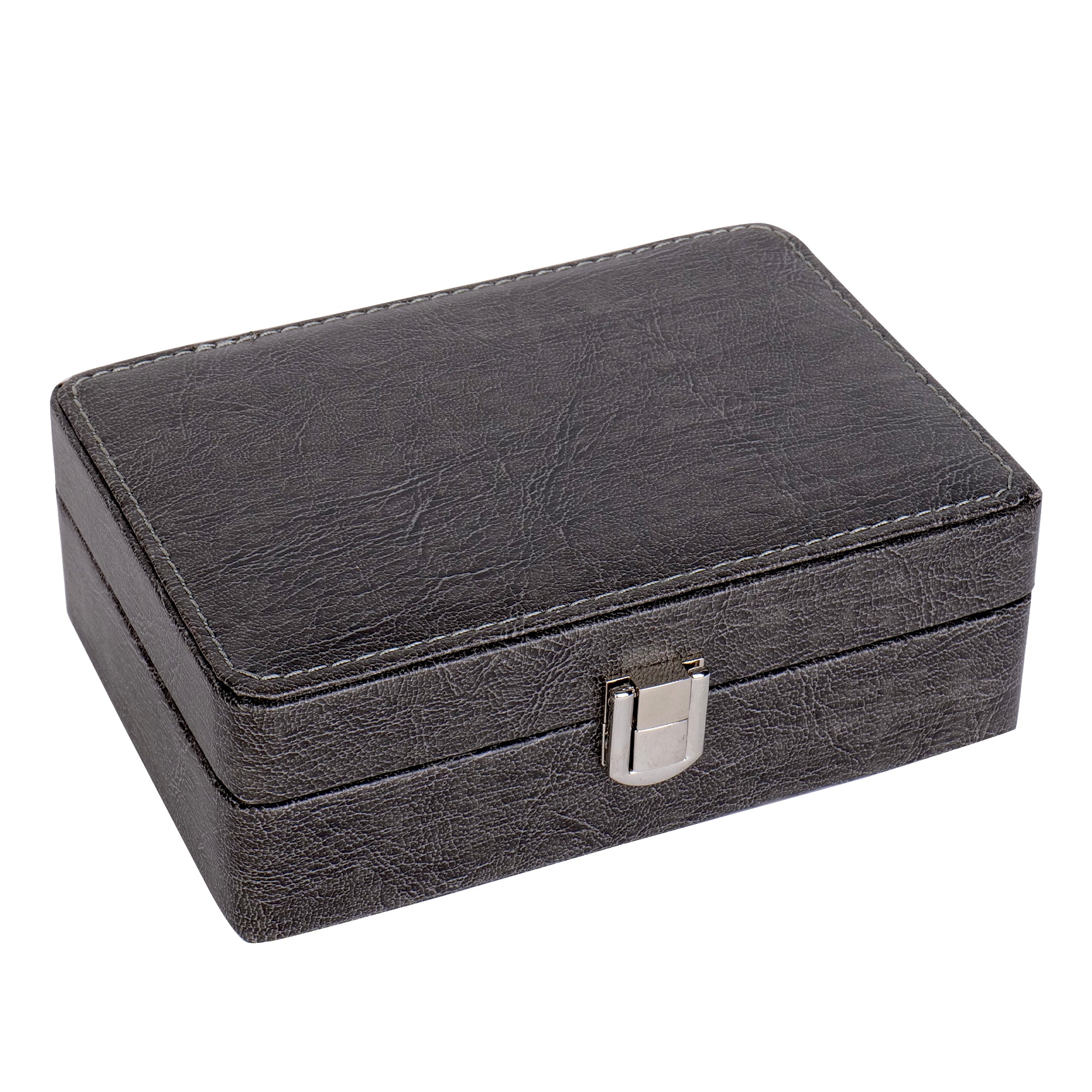 La Trove Oval Jewellery Box Organiser in Grey – Elegant Compact Storage.