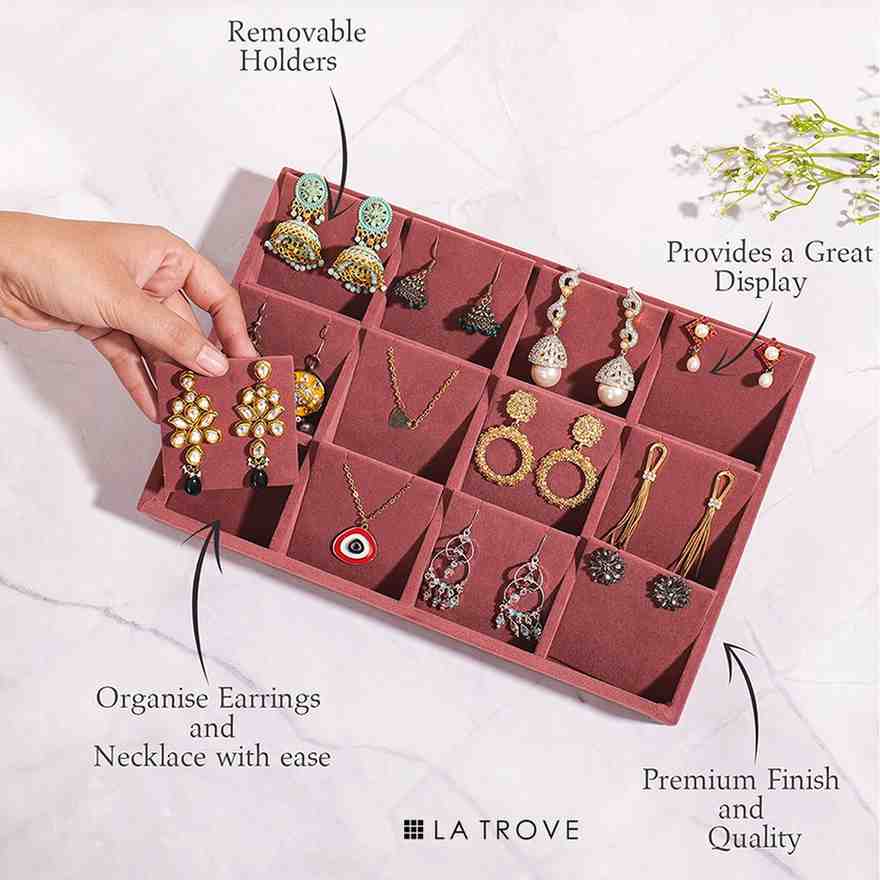 Luxury Velvet Earrings Jewellery Tray